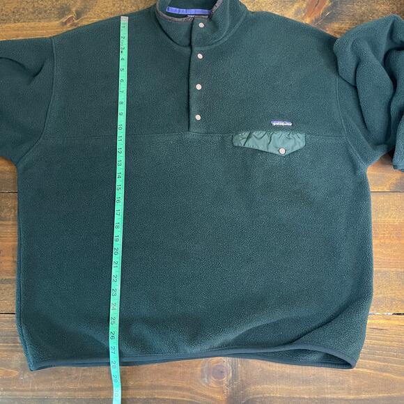 Vintage 90s Patagonia Snap T Dark Hunter Green Pullover Sweater Men's Size XXL - Picture 12 of 12